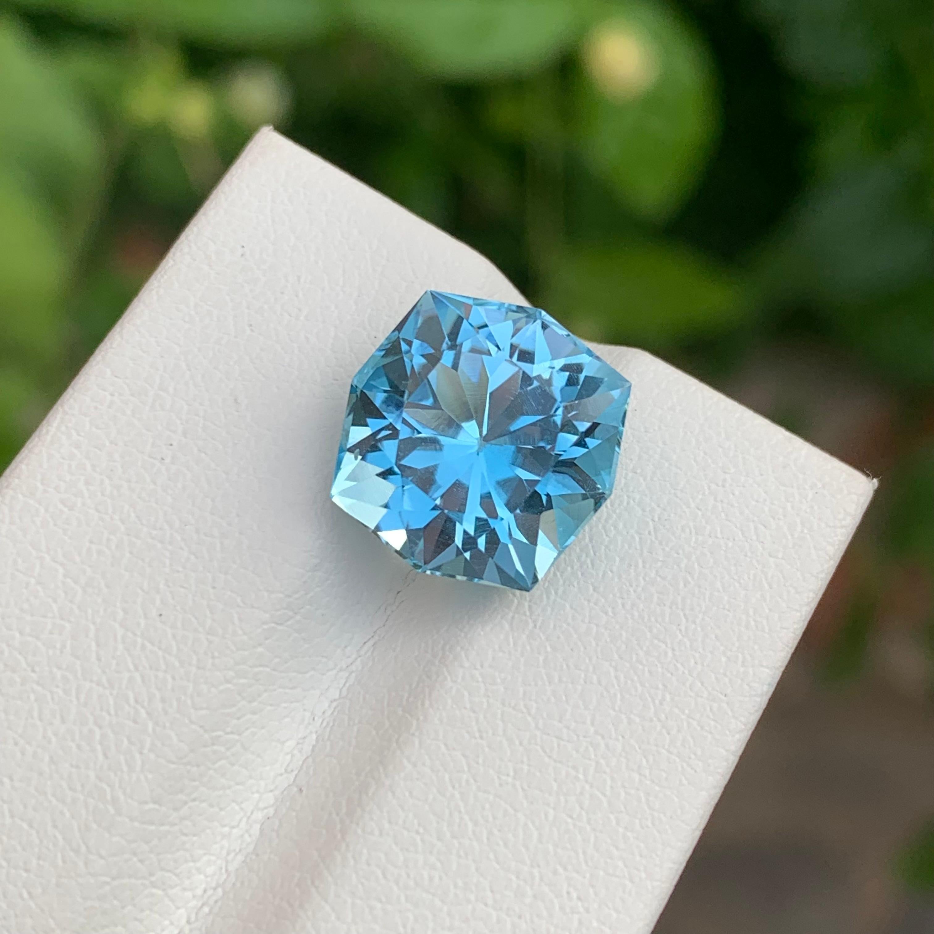 10,10 Karat hübscher blauer Topas in achteckiger Form für die Schmuckherstellung (Achteckschliff) im Angebot