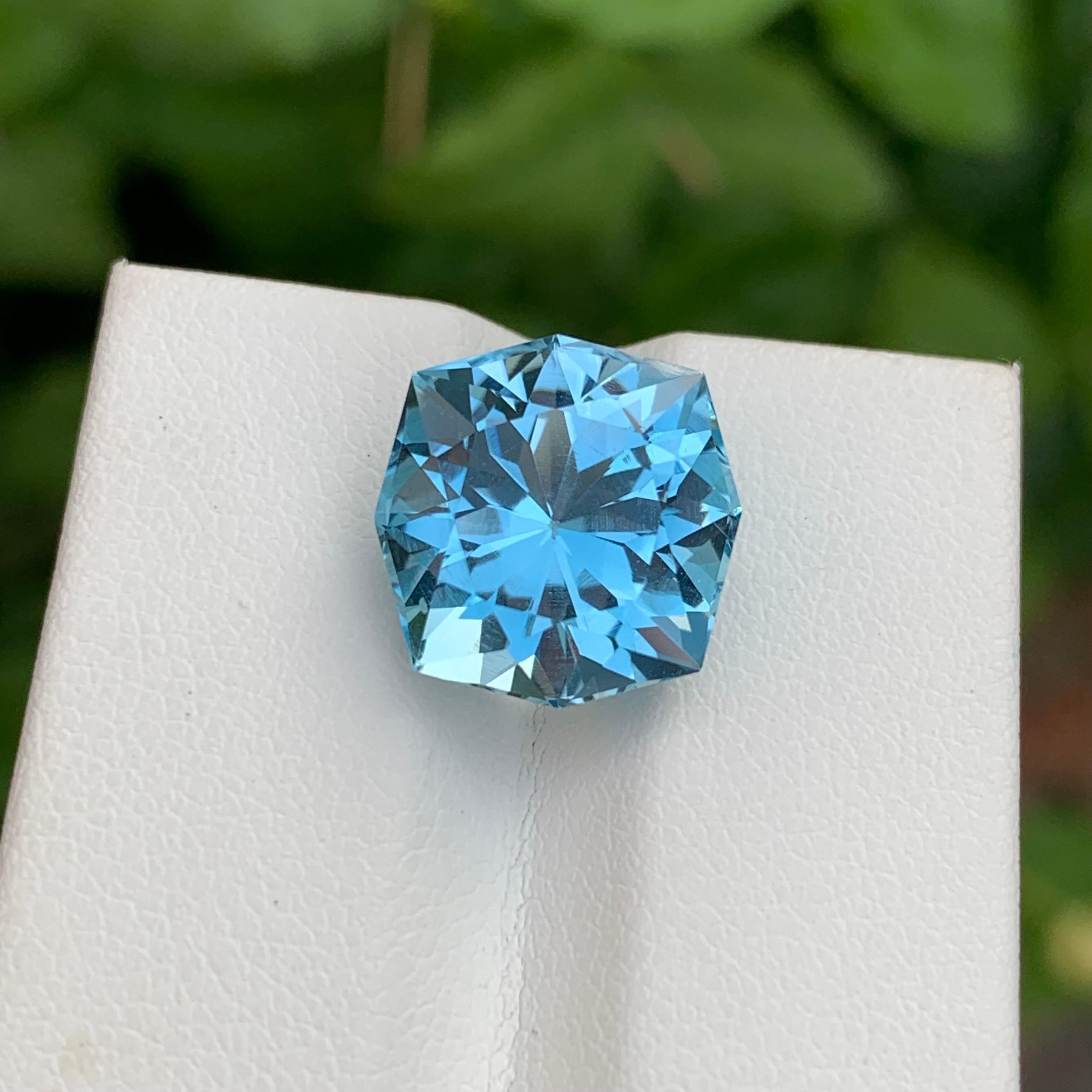 10,10 Karat hübscher blauer Topas in achteckiger Form für die Schmuckherstellung im Zustand „Neu“ im Angebot in Peshawar, PK