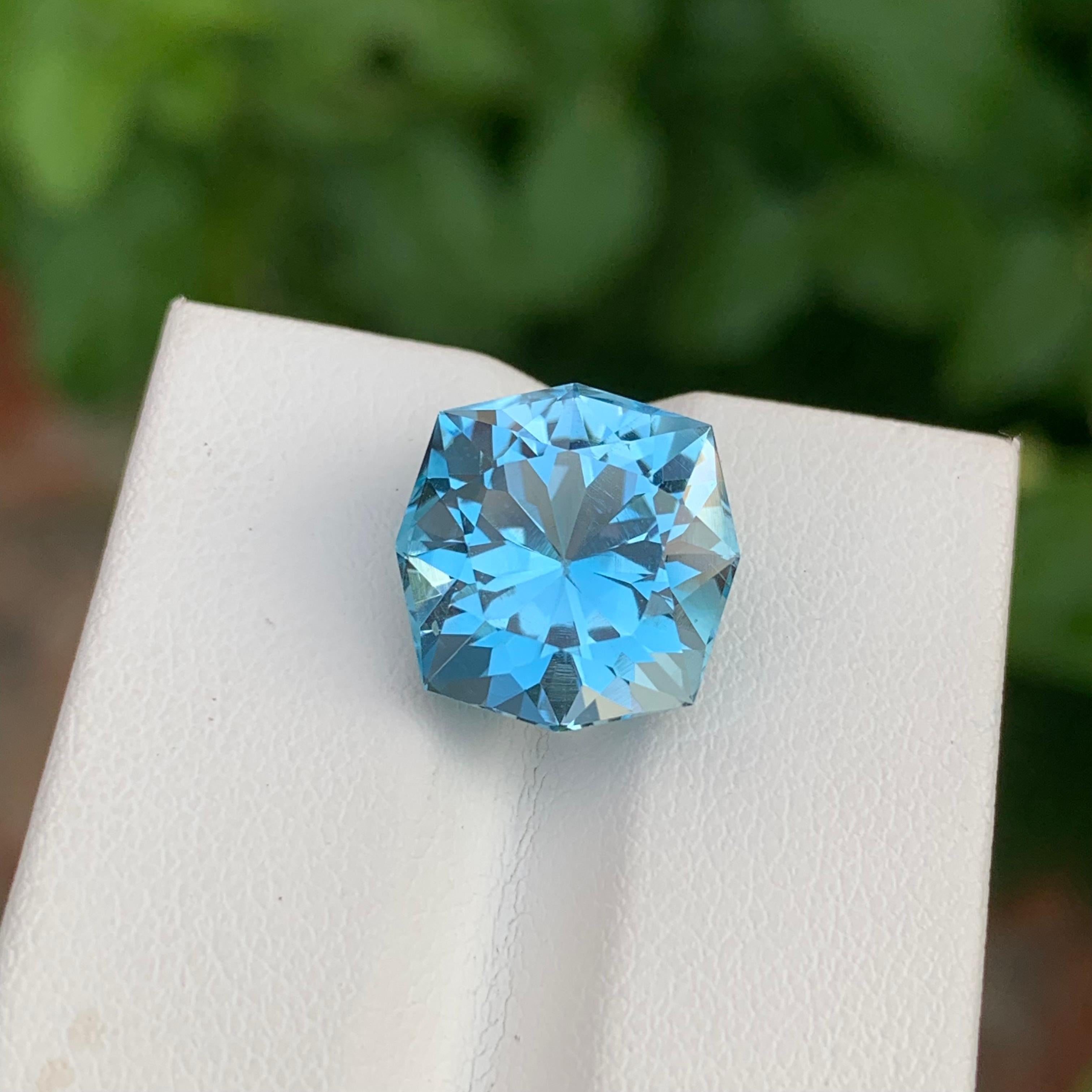 10,10 Karat hübscher blauer Topas in achteckiger Form für die Schmuckherstellung im Angebot 1