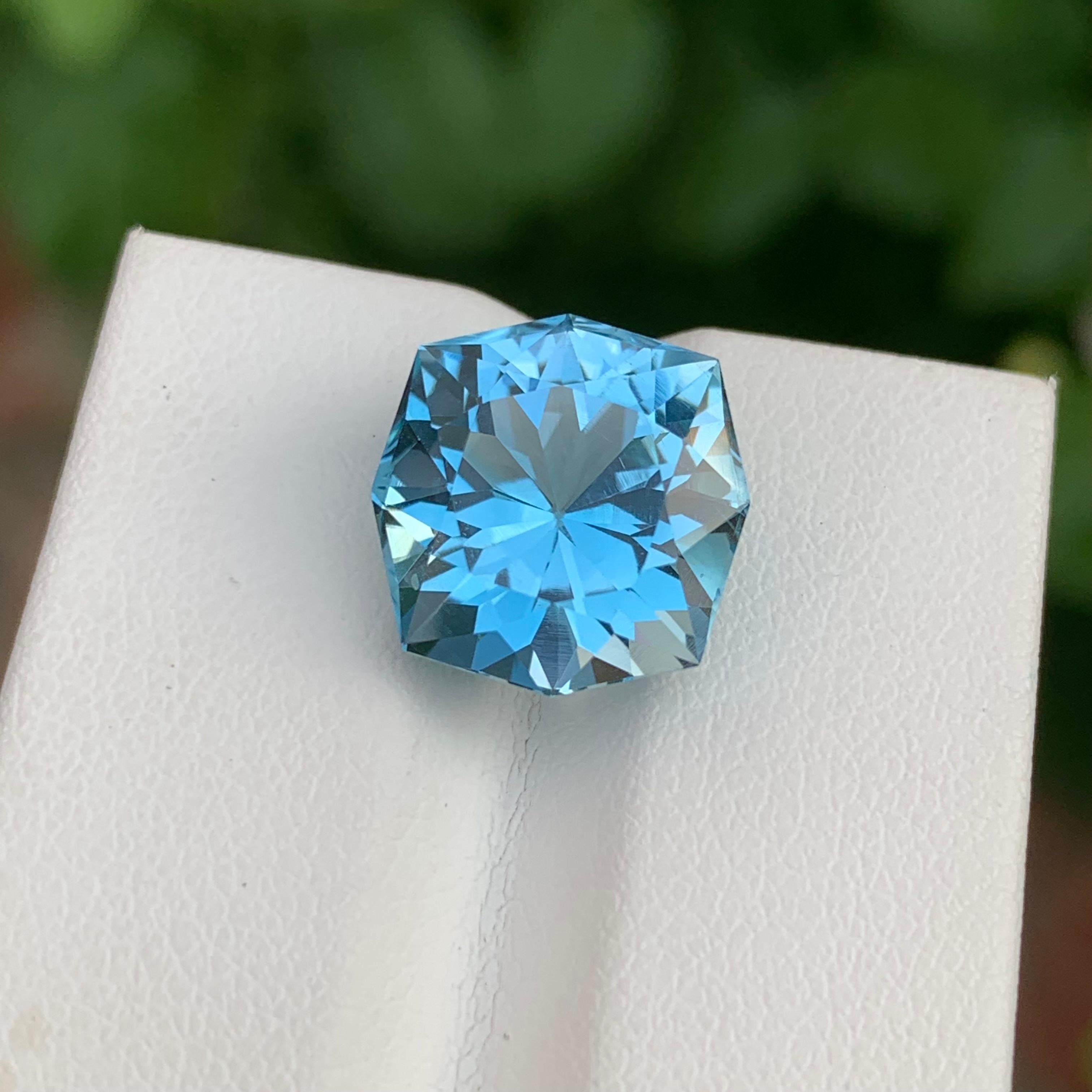 10,10 Karat hübscher blauer Topas in achteckiger Form für die Schmuckherstellung im Angebot 2