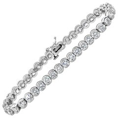 Roman Malakov 10.10 Carat Total Round Diamond Half-Bezel Tennis Bracelet