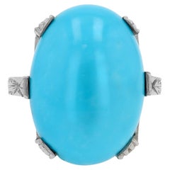 10,10 Karat Sleeping Beauty Türkis Art Deco Nachlassring