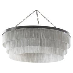 40" Silver Chain Shallow Chandelier in Bronze by Tigermoth Lighting