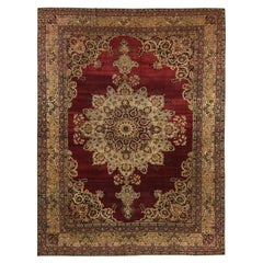 10'10"x15'3" Antique Persian Lavar Kerman Red 100% Wool Hand Knotted 1890s Rug