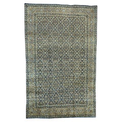 10'10"x17' Navy Blue Gallery Size Antique Zoroastrian Karman Herati Design Rug