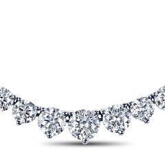 Issac Nussbaum GIA Certified 10.67 Carat Diamond Graduated Riviera Necklace