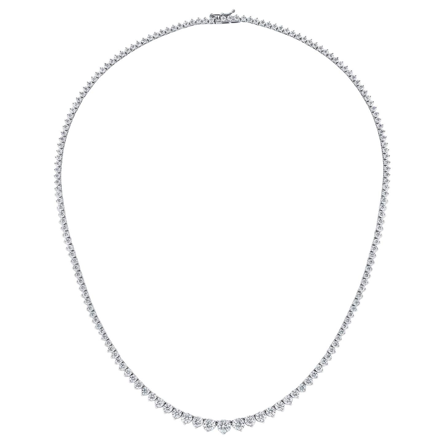 10.11 Carat Diamond Graduated Riviera Necklace
