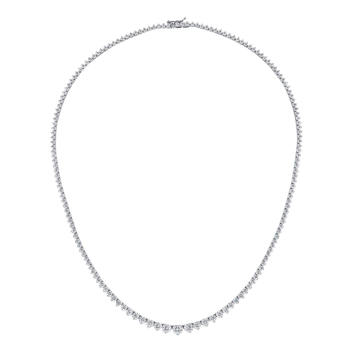 Collier Riviera gradué en diamants de 10,11 carats