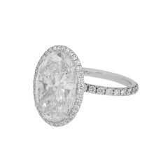 10.11 Carat Oval Diamond Ring Brilliant White 18K Gold Flawless-Level Presence