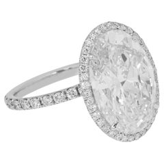 10.11 Carat Oval Diamond Ring Brilliant White 18K Gold Flawless-Level Presence
