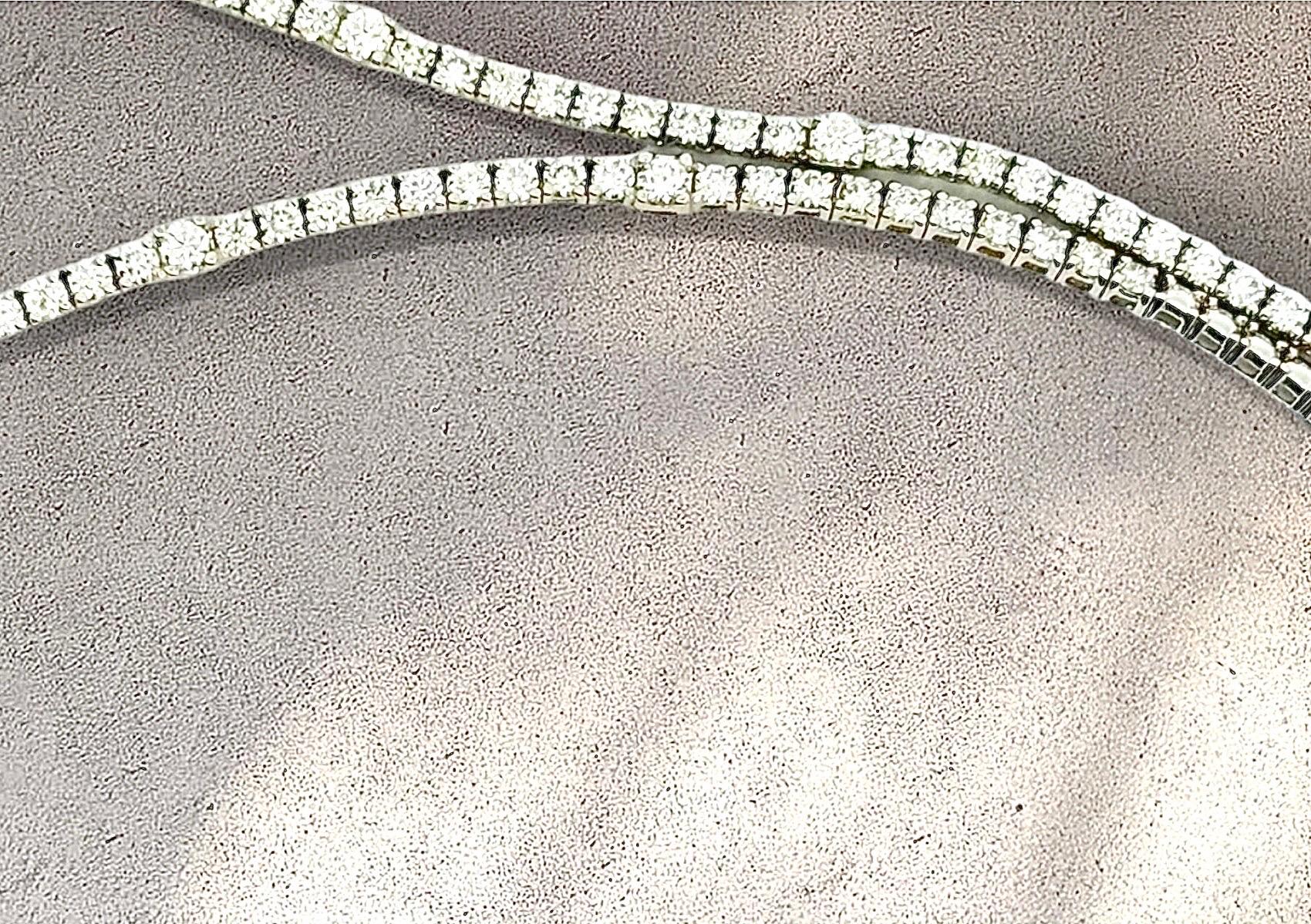 10.11 Carat Peridot and Diamond Tennis Necklace For Sale 3