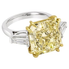 10.11 Carat Radiant Diamond Ring Fancy Yellow 18K Gold Sunlit Royal Radiance