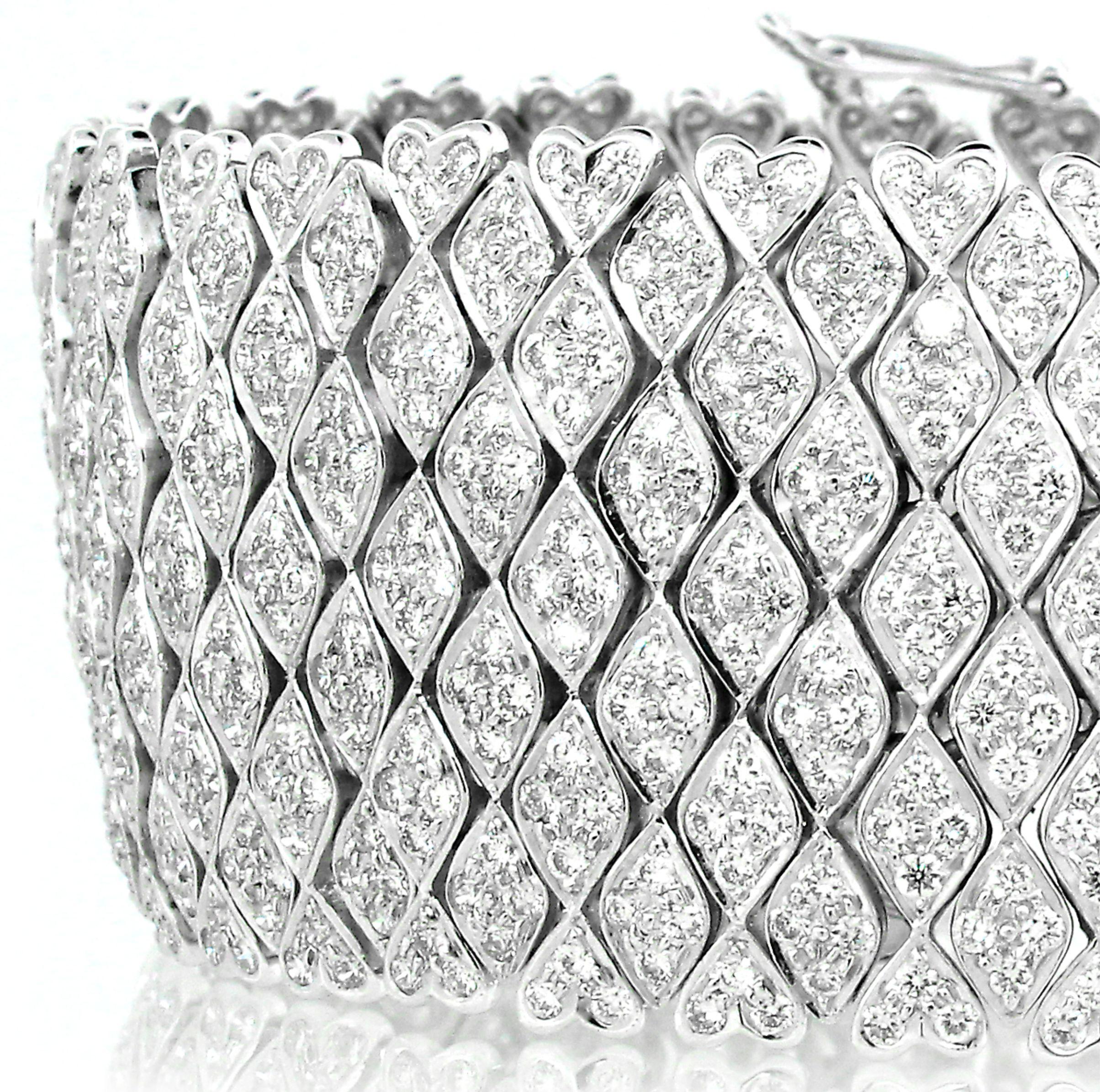 Taille ronde Bracelet à maillons en diamant de 10,11 cts en vente