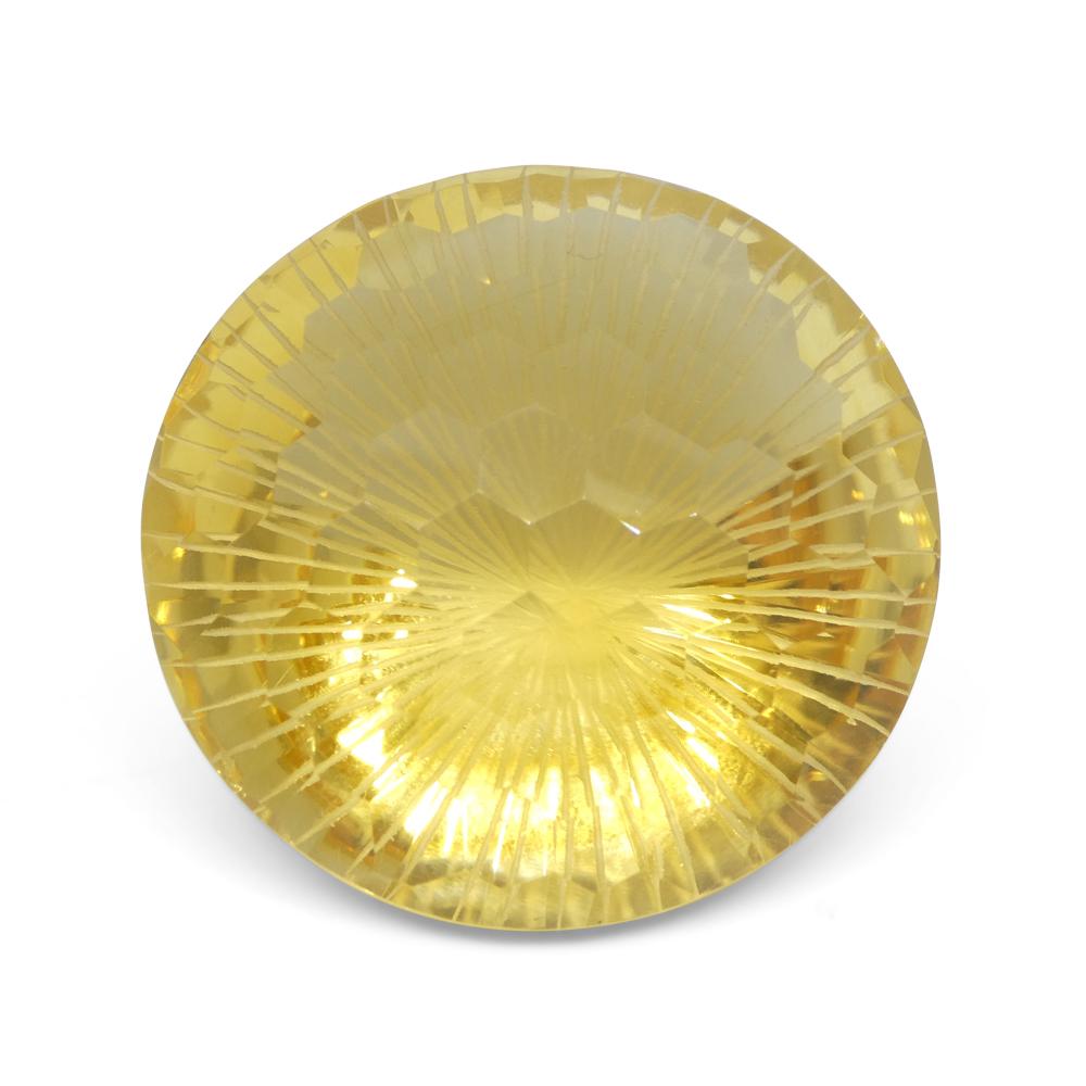 101.17ct Round Yellow Honeycomb Starburst Citrine from Brazil In New Condition For Sale In Toronto, Ontario