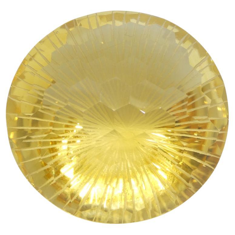 101.17ct Round Yellow Honeycomb Starburst Citrine from Brazil