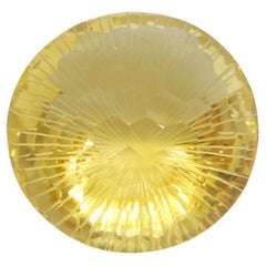 Citrine étoile brillante ronde jaune du Brésil 101.17 carats