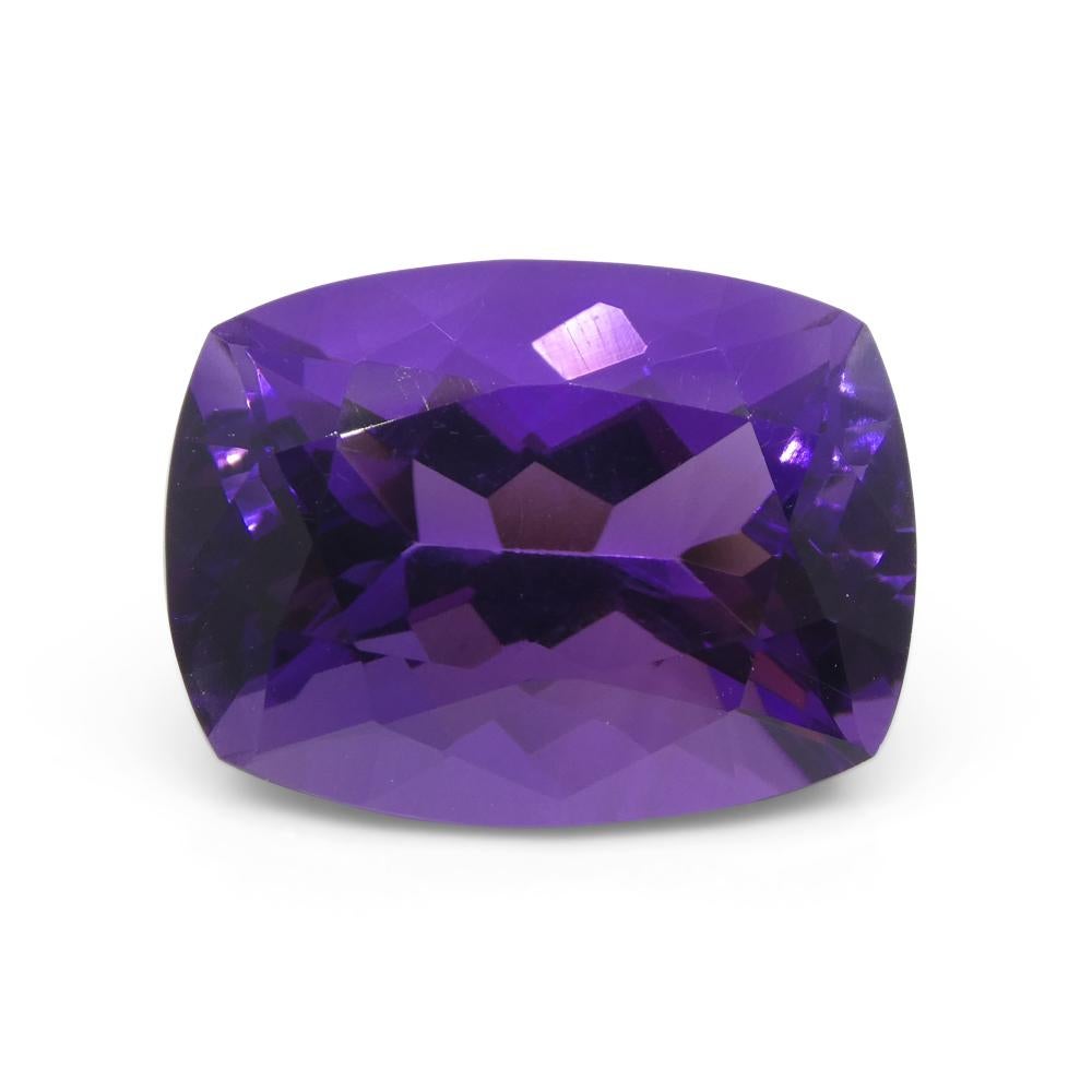 Women's or Men's 10.11ct Cushion Purple Amethyst from Uruguay For Sale