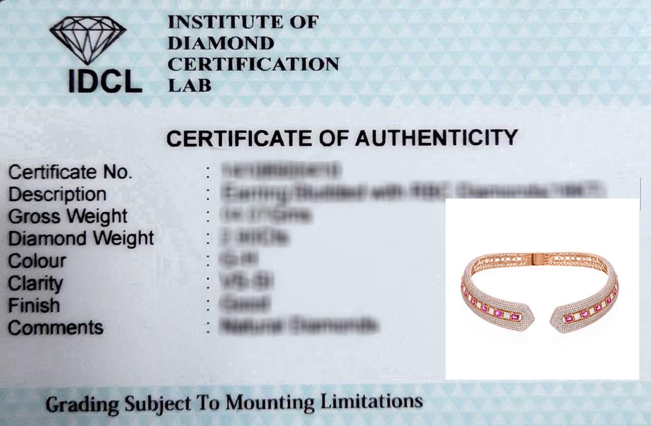 Women's 10.12 Carat Pink Sapphire Choker Necklace 18.55 Ct. Diamond 18 Karat Rose Gold For Sale