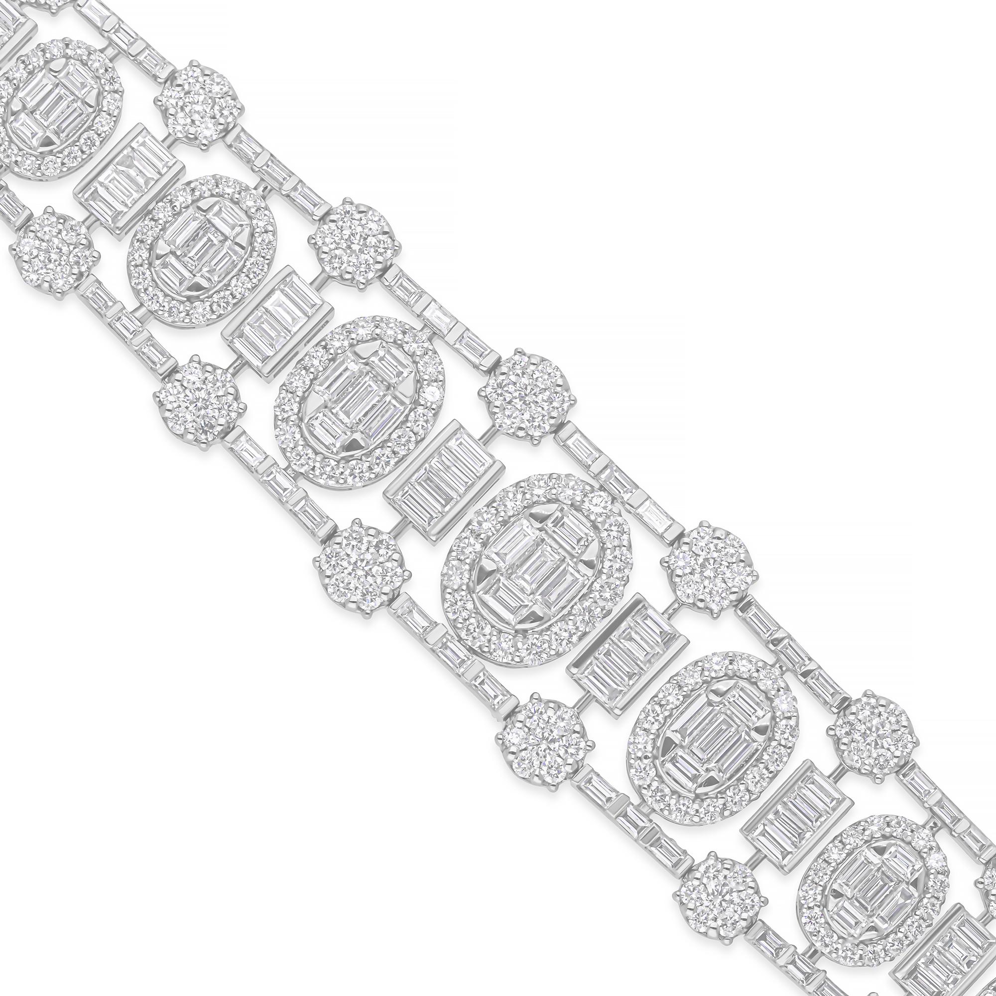 Cast from 18-karat gold, these exquisite bracelet is handset with 10.12 carats of sparkling diamonds.

FOLLOW SPECTRUM JEWELS storefront to view the latest collection & exclusive pieces. Spectrum Jewels is proudly rated as a Top Seller on 1stdibs