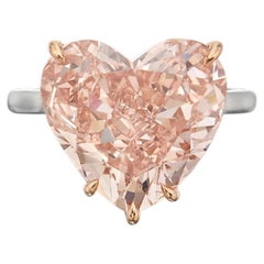 10.13 Carat Heart Shape Statement Fancy brownish pink Diamond Ring