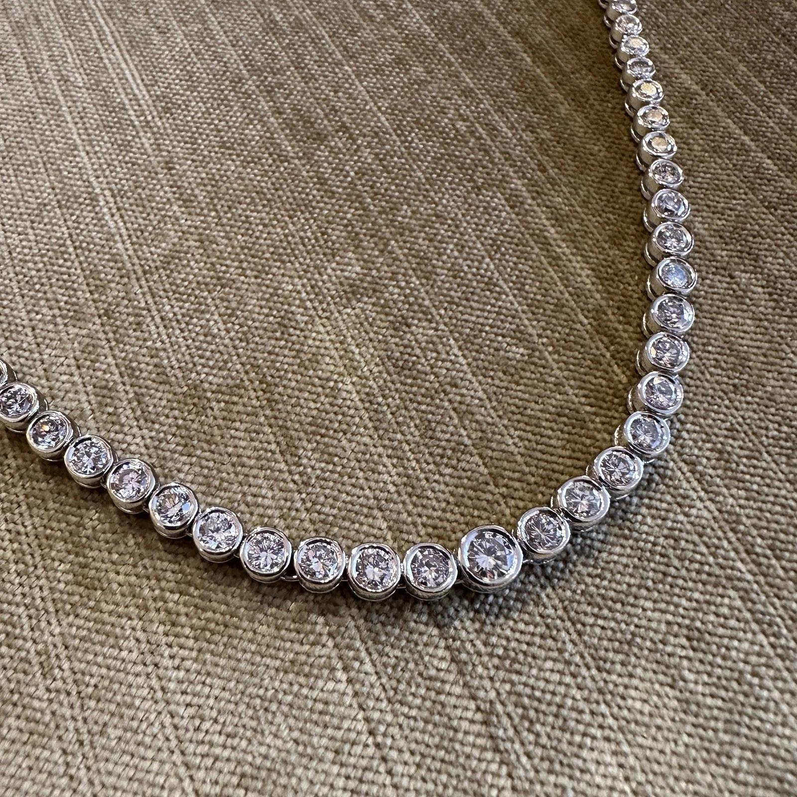 10.13 cttw Collar de Tenis Graduado de Diamantes Naturales en Platino 16.75