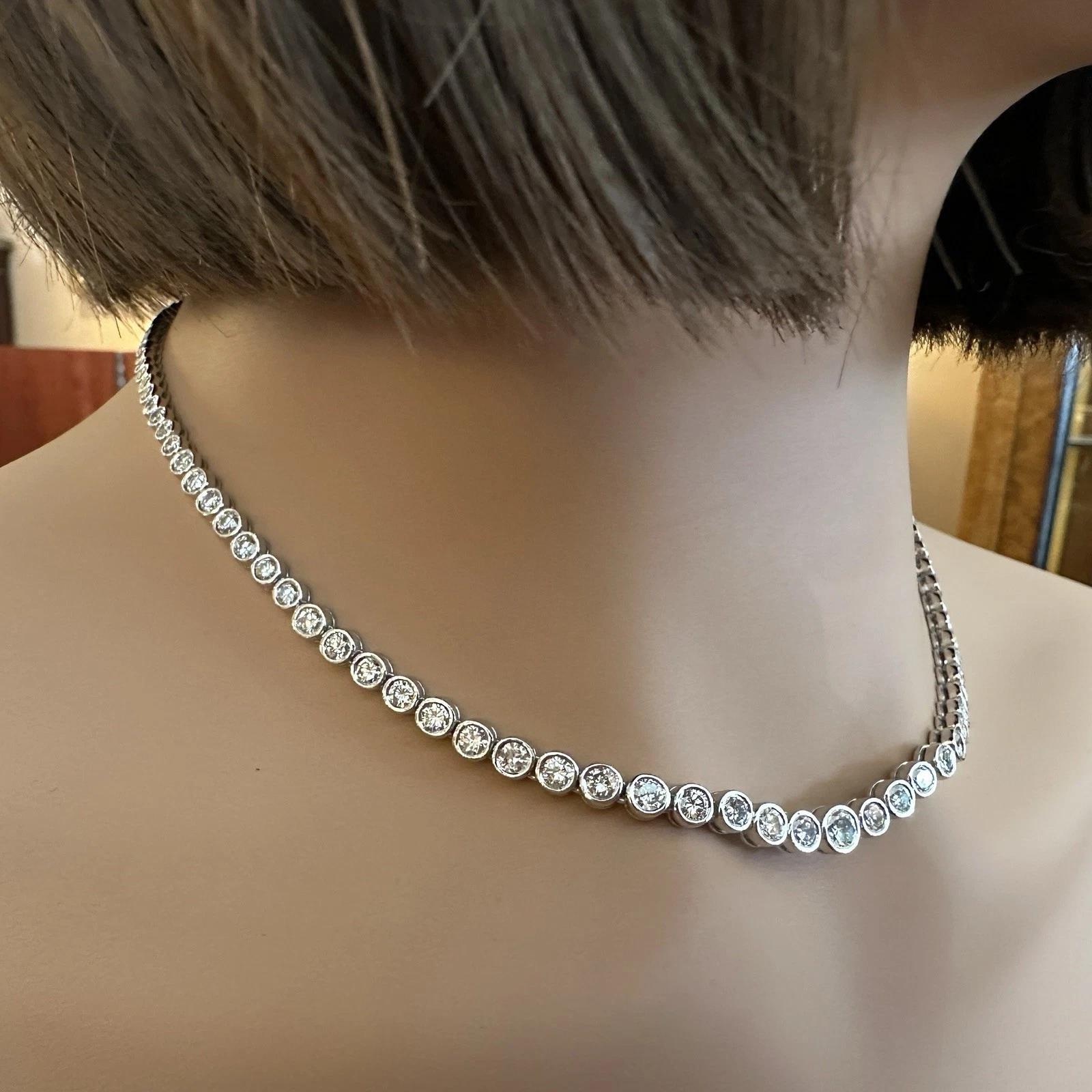 10.13 cttw Collar de Tenis Graduado de Diamantes Naturales en Platino 16.75