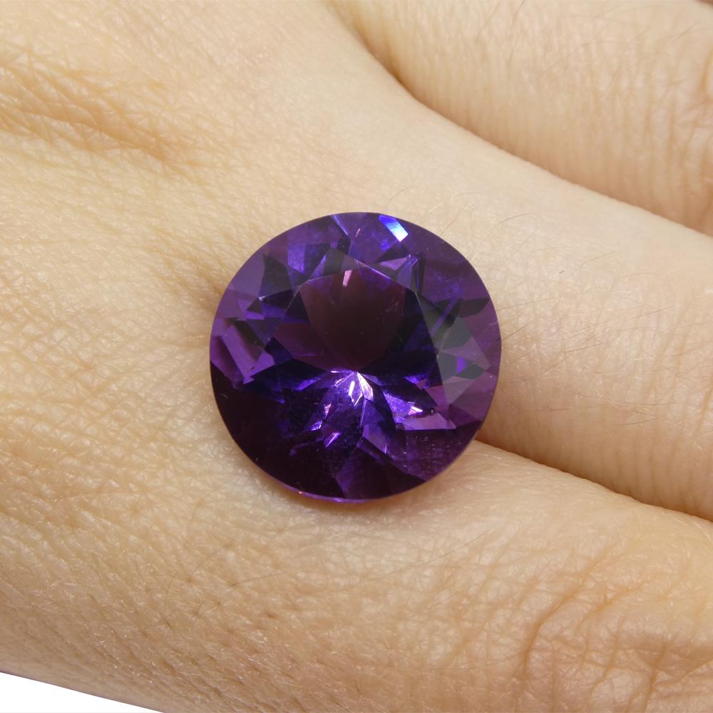10.13 Karat runder lila Amethyst aus Uruguay im Angebot 6