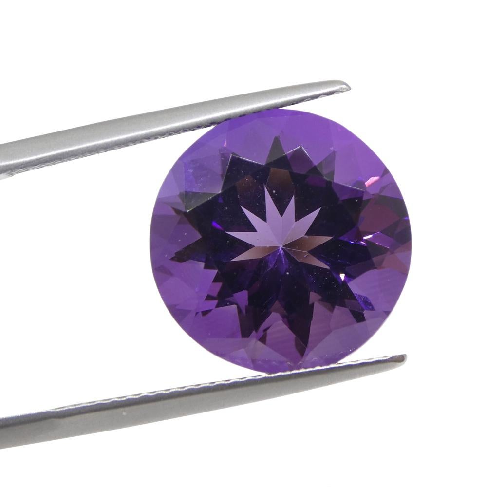 10.13 Karat runder lila Amethyst aus Uruguay im Angebot 7
