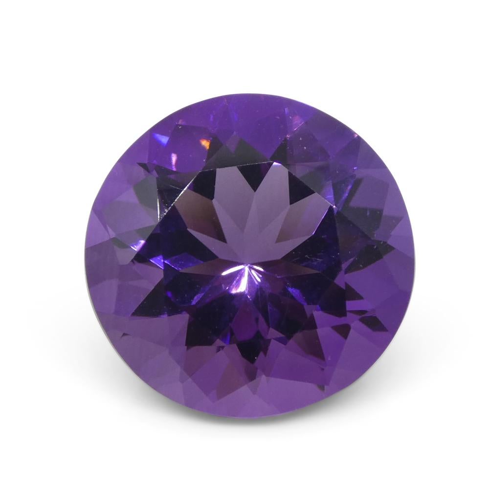 10.13 Karat runder lila Amethyst aus Uruguay für Damen oder Herren im Angebot