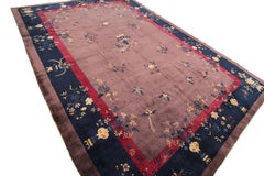 10×14 Antique Chinese Walter Nichols Rug 305cm × 437cm Art Deco Birds c.1920