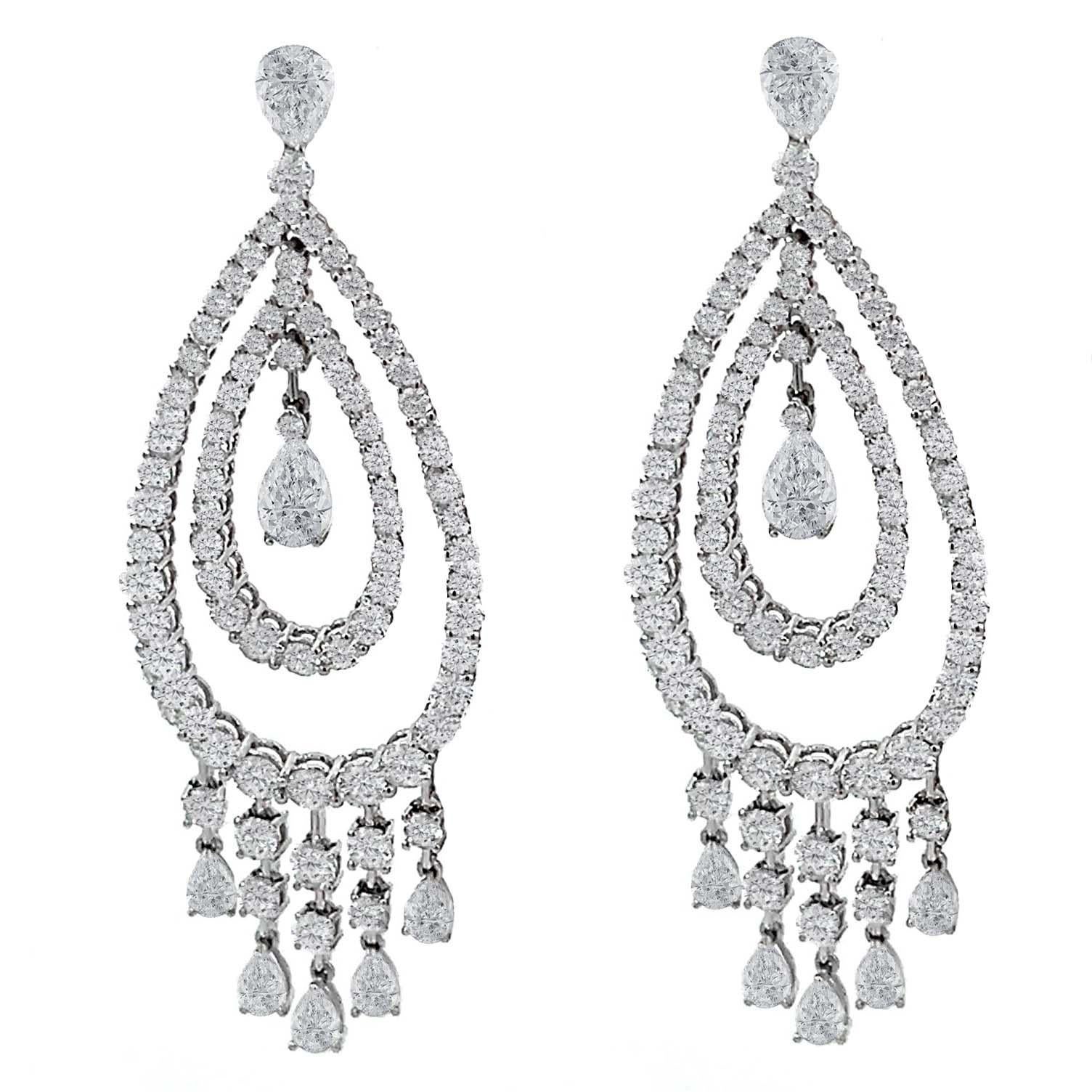 Orecchini Chandelier con diamanti da 10,14 carati
