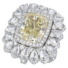 10.15 Carat Cushion Statement Fancy Yellow 14K Gold A Crown-Worthy Fancy Rarity