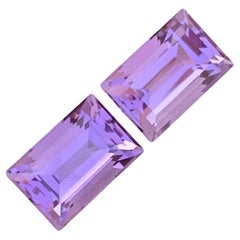10.15 Carat Natural Loose Dual Amethyst Baguette Shape Gem For Earrings 10.15 Carat Natural Loose Dual Amethyst Baguette Shape Gem For Earrings