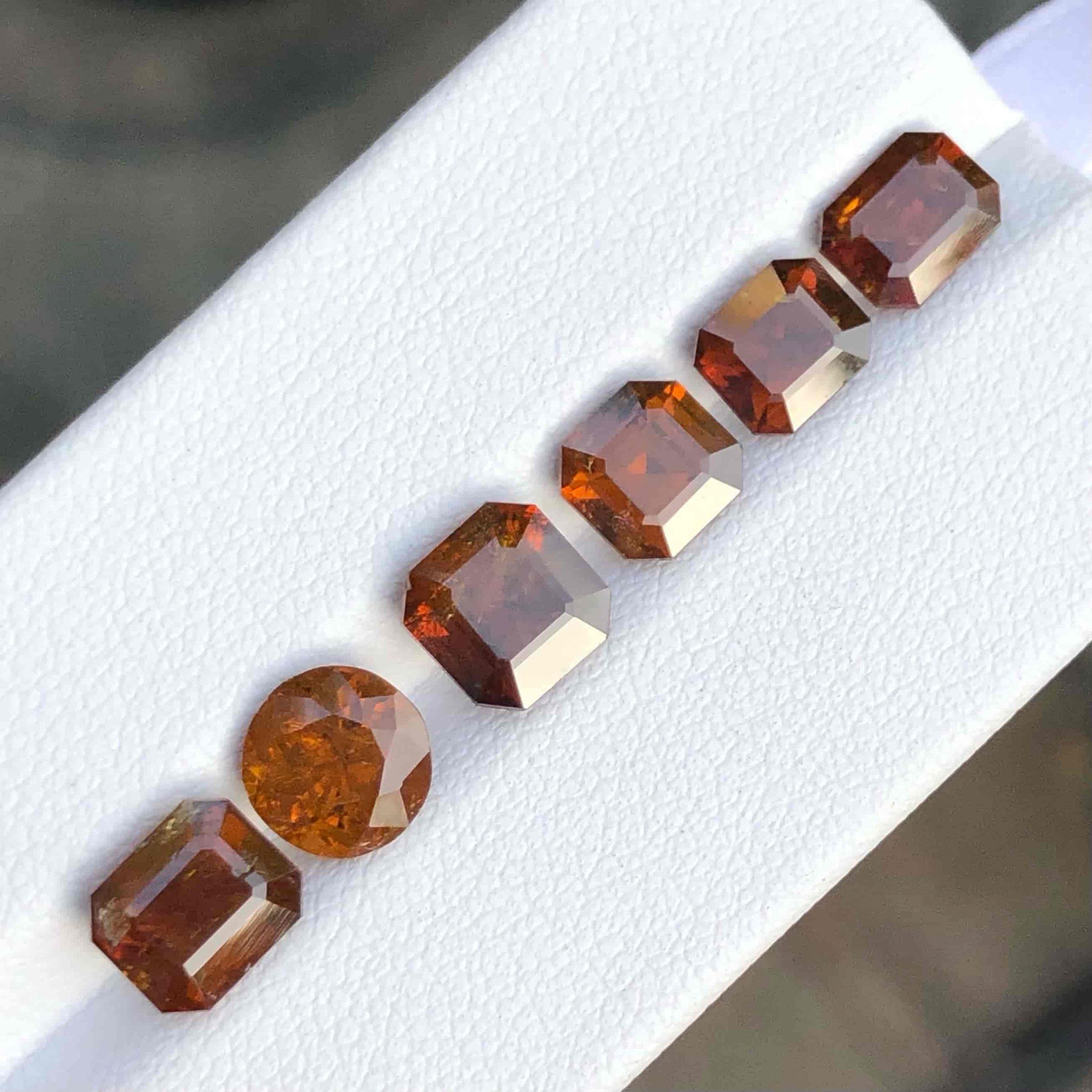 Taille mixte 10.15 carats Natural Brown Garnet Stones Lot Loose Gemstones From Mali Africa en vente