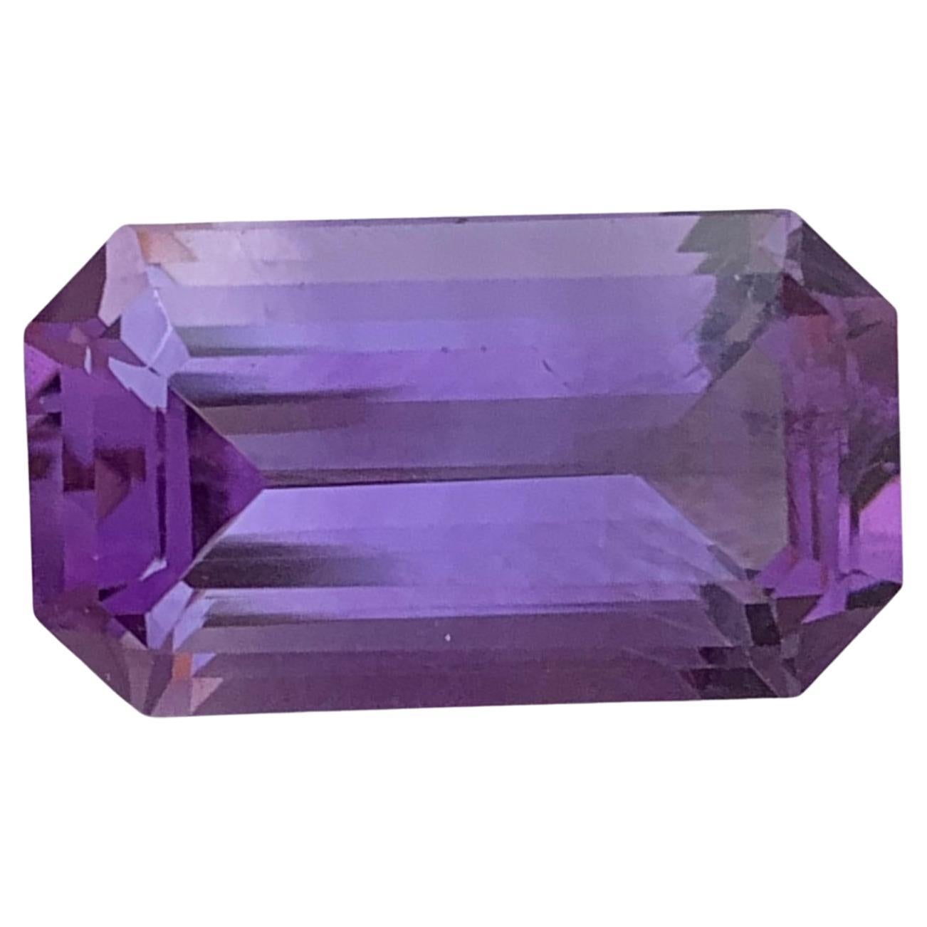 10.15 Carats Natural Loose Purple Amethyst Gem For Jewelry Making Emerald Shape For Sale