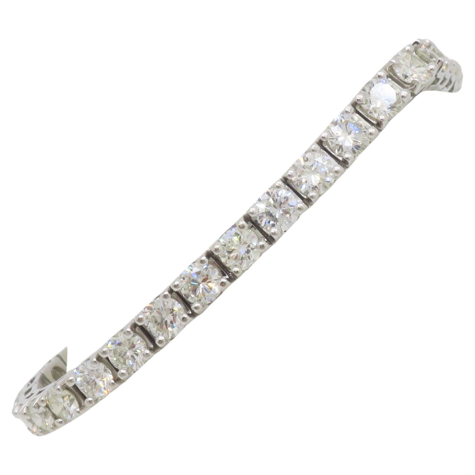 10.15CTW Round Brilliant Cut Diamond Tennis Bracelet  For Sale