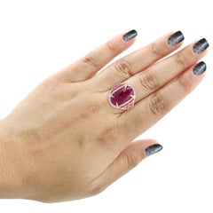10.16 Carat Ruby Diamond 18 Karat Gold Ring