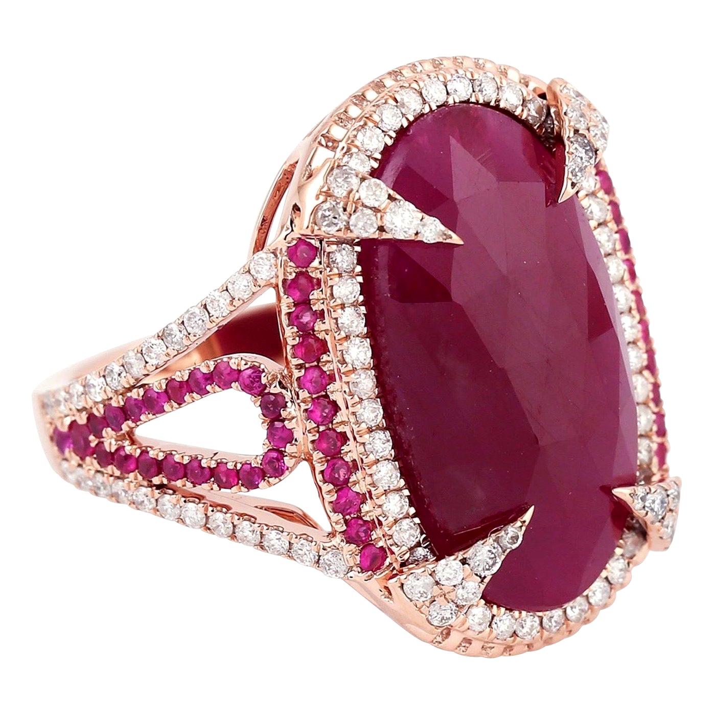 10.16 Carat Ruby Diamond 18 Karat Gold Ring