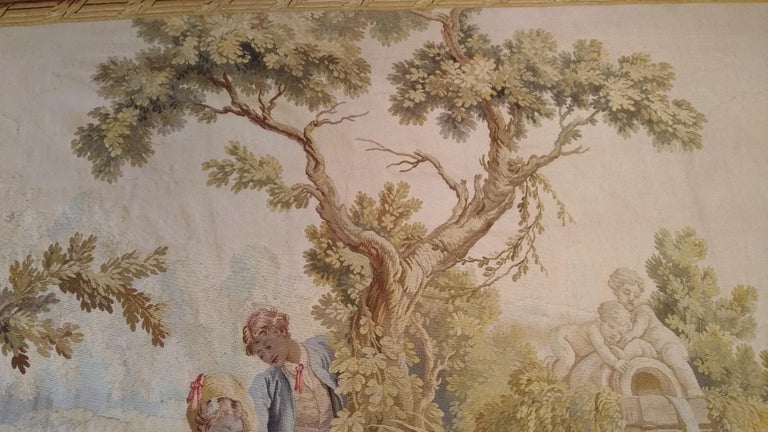 1017 - 19th century romantic Aubusson tapestry.
 
 