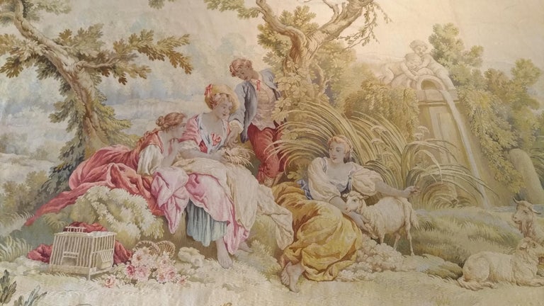 French 1017 - 19th Century Romantic Aubusson Tapestry For Sale