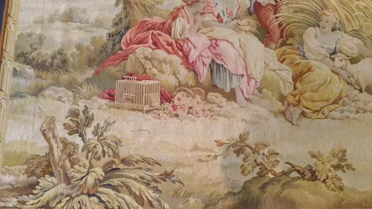 Hand-Woven 1017 - 19th Century Romantic Aubusson Tapestry For Sale