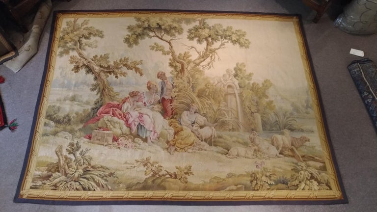 Late 19th Century 1017 - 19th Century Romantic Aubusson Tapestry For Sale