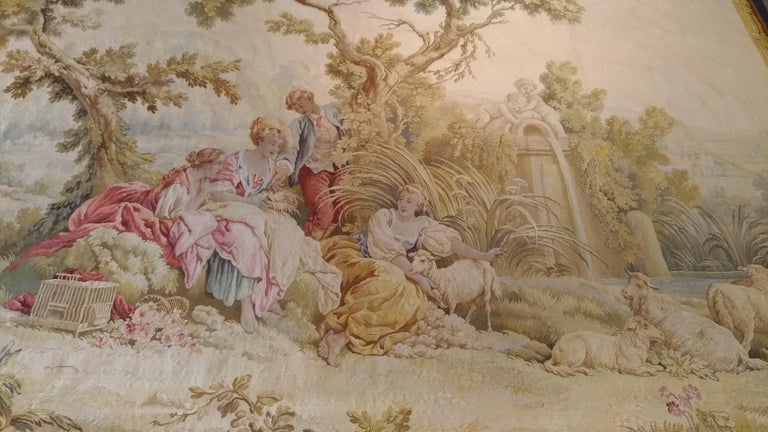 Silk 1017 - 19th Century Romantic Aubusson Tapestry For Sale