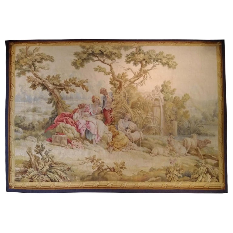 1017 - 19th Century Romantic Aubusson Tapestry For Sale