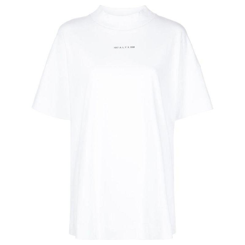 1017 Alyx 9sm Women Mockneck Knit Tee in White, Size S In New Condition For Sale In Flushing, NY