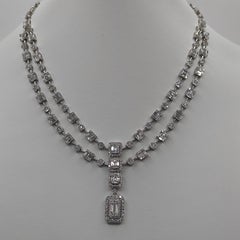 10.17 Carat Diamond White Gold Necklace
