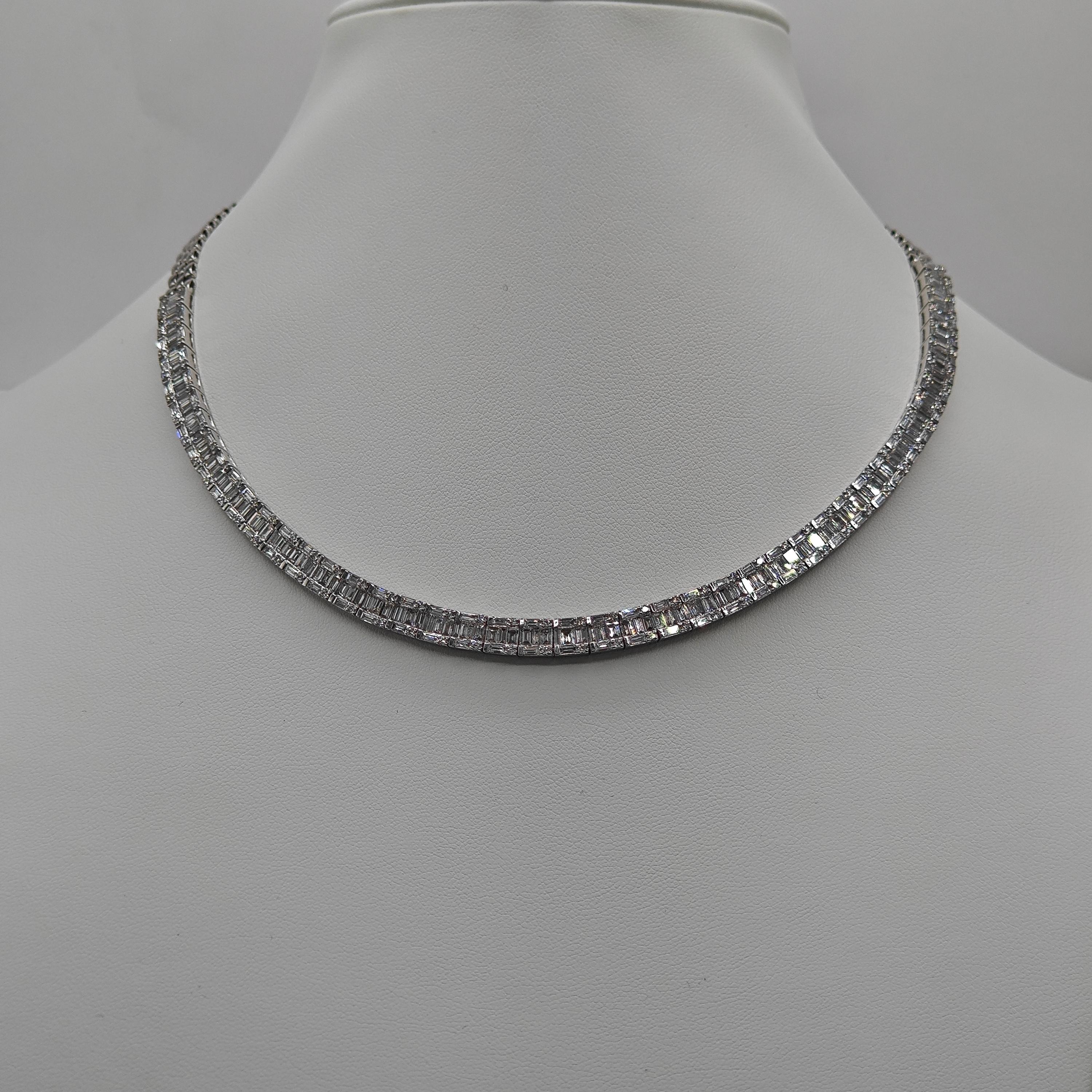 Women's or Men's 10.17 Carat Diamond White Gold Necklace For Sale