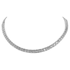 10.17 Carat Diamond White Gold Necklace