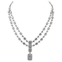 10.17 Carat Diamond White Gold Necklace