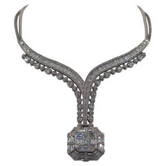 10.17 Carat Diamond White Gold Necklace